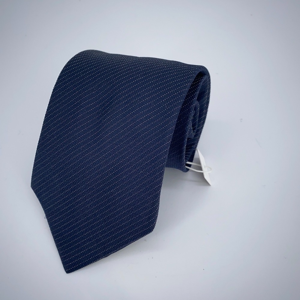 Eton Tie Mens One Size Blue White Micro Dot Silk Blend Professional Necktie Made